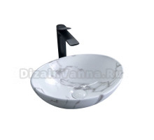 Накладная раковина GID Lago Mnc138C 41 под глянцевый камень, овальная, фаянс