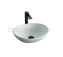 Накладная раковина GID Lago N900 41 матовая белая, овальная, фаянс