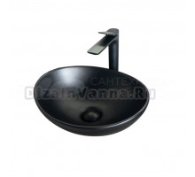 Накладная раковина GID Lago Nc901 41 матовая черная, овальная, фаянс