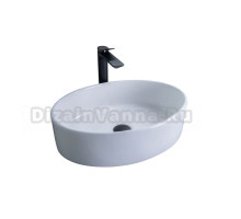 Накладная раковина GID Lago N9012 50 глянцевая белая, овальная, фаянс