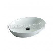 Накладная раковина GID Lago N9433 61 глянцевая белая, овальная, фаянс