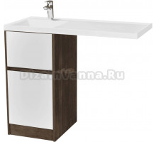 Тумба под раковину без столешницы AQUATON Лондри 40 дуб кантри, фасад белый