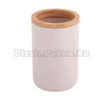 Стакан для зубных щеток Альтернатива Бамбук 263414 бежевый, пластиковый