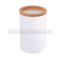 Стакан для зубных щеток Альтернатива Бамбук 263415 белый, пластиковый