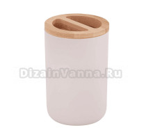 Стакан для зубных щеток Альтернатива Бамбук 262858 бежевый, пластиковый