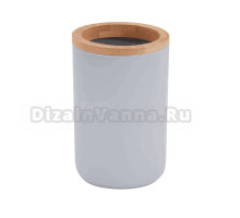 Стакан для зубных щеток Альтернатива Бамбук 263416 серый, пластиковый