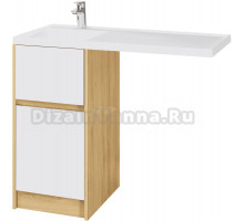 Тумба под раковину без столешницы AQUATON Лондри 40 дуб сантана, фасад белый