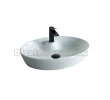 Накладная раковина GID Lago N9436 55 глянцевая белая, овальная, фаянс, с 1 отверстием под смеситель