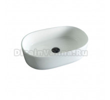 Накладная раковина GID Lago N9025 56 глянцевая белая, овальная, фаянс