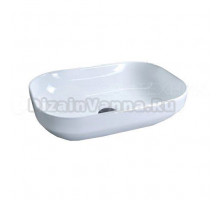 Накладная раковина GID Lago D1468 50 глянцевая белая, прямоугольная, фаянс