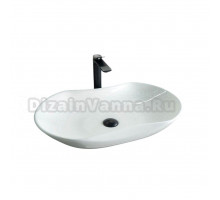 Накладная раковина GID Lago N9175 67 глянцевая белая, овальная, фаянс