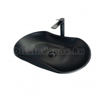 Накладная раковина GID Lago Bm9175 67 матовая черная, овальная, фаянс