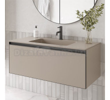 Тумба с раковиной Armadi Art Quatro 1 100 daphne, профиль anthracite, с раковиной daphne