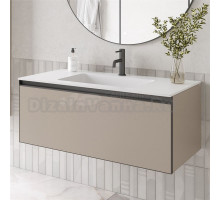 Тумба с раковиной Armadi Art Quatro 1 100 daphne, профиль anthracite, с раковиной white