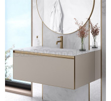 Тумба с раковиной Armadi Art Quatro 1 100 daphne, профиль matt gold, с раковиной white