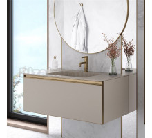 Тумба с раковиной Armadi Art Quatro 1 100 daphne, профиль matt gold, с раковиной daphne