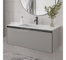 Тумба с раковиной Armadi Art Quatro 1 100 luna, профиль anthracite, с раковиной white