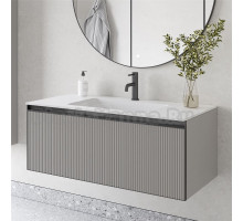 Тумба с раковиной Armadi Art Quatro 1 100 luna fuga, профиль anthracite, с раковиной white