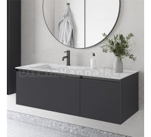 Тумба с раковиной Armadi Art Quatro 2 120 anthracite, с раковиной white