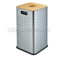 Корзина для белья Weltwasser WW Nansy MT 35L 35 л, напольная, квадратная, бамбук, металл