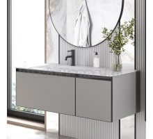 Тумба с раковиной Armadi Art Quatro 2 120 luna, профиль anthracite, с раковиной white