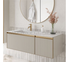 Тумба с раковиной Armadi Art Quatro 2 120 cashmere fuga, профиль matt gold, с раковиной white