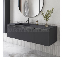 Тумба с раковиной Armadi Art Quatro 2 140 anthracite, с раковиной anthracite
