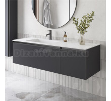 Тумба с раковиной Armadi Art Quatro 2 140 anthracite, с раковиной white