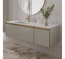 Тумба с раковиной Armadi Art Quatro 2 140 cashmere, профиль matt gold, с раковиной white