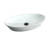 Накладная раковина GID Lago N9397 61 глянцевая белая, овальная, фаянс