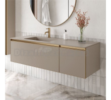 Тумба с раковиной Armadi Art Quatro 2 140 daphne, профиль matt gold, с раковиной daphne