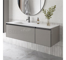 Тумба с раковиной Armadi Art Quatro 2 140 luna, профиль anthracite, с раковиной white