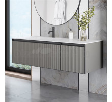 Тумба с раковиной Armadi Art Quatro 2 140 luna fuga, профиль anthracite, с раковиной white