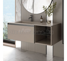 Тумба с раковиной Armadi Art Quatro 6 120 daphne, профиль anthracite, с раковиной daphne