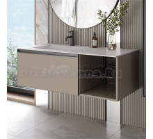 Тумба с раковиной Armadi Art Quatro 6 120 daphne, профиль anthracite, с раковиной white