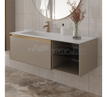 Тумба с раковиной Armadi Art Quatro 6 120 daphne, профиль matt gold, с раковиной white