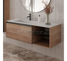 Тумба с раковиной Armadi Art Quatro 6 120 willow, профиль anthracite, с раковиной white