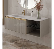 Тумба с раковиной Armadi Art Quatro 6 120 cashmere fuga, профиль matt gold, с раковиной white