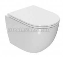 Унитаз подвесной SINTESI Evi SIN-TS-EVI-152 безободковый, с микролифтом, глянцевый белый