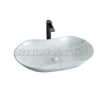 Накладная раковина GID Lago Mnc503H012 67 под глянцевый камень, овальная, фаянс