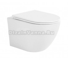 Унитаз подвесной SINTESI Evi SIN-TS-EVI-151WM безободковый, с микролифтом, матовый белый