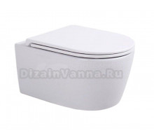 Унитаз подвесной SINTESI Dante SIN-TS-DNT-191 безободковый, с микролифтом, глянцевый белый