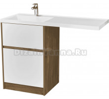 Тумба под раковину без столешницы AQUATON Лондри 60 дуб рустикальный, фасад белый