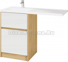 Тумба под раковину без столешницы AQUATON Лондри 60 дуб сантана, фасад белый