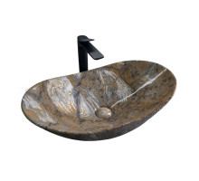 Накладная раковина GID Lago Mnc811T 61 под глянцевый камень, овальная, фаянс