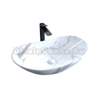 Накладная раковина GID Lago Mnc811C 61 под глянцевый камень, овальная, фаянс