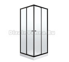 Душевой уголок Parly ZFQ81B 80х80 см, профиль черный, стекло матовое