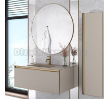 Мебель для ванной комнаты Armadi Art Quatro 1 100 daphne, профиль matt gold, с раковиной daphne