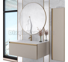 Мебель для ванной комнаты Armadi Art Quatro 1 100 daphne, профиль matt gold, с раковиной white