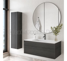 Мебель для ванной комнаты Armadi Art Quatro 1 100 oak anthracite, профиль anthracite, с раковиной white